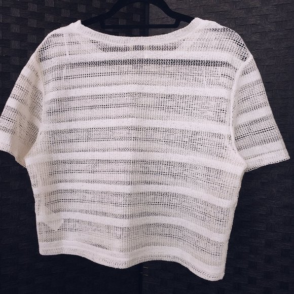 White Boxy Mesh Tee - Picture 2 of 4